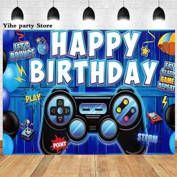 Preto e Branco Jogos de Vídeo Tema Festa de Aniversário Conjuntos Descartáveis, Controlador de Video Game, Banner de Balão para Crianças - Image 5