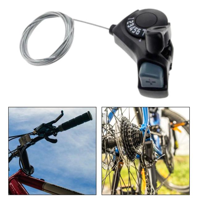 Mudança de Marcha Thumb Gear para Bicicleta - Shifter de 7 Velocidades para Mountain Bike e Bicicletas de Estrada