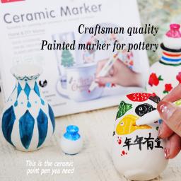 Kit cerâmico de pintura rupestre para crianças, conjunto de canetas de pedra, madeira de vidro, artesanato diy, arte suprimentos para crianças, 12 cores - Image 5