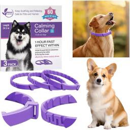 Coleira de feromona calmante natural para cães e gatos, estresse e alívio da ansiedade, coleiras calmantes relaxantes, relaxamento, 3 pacotes, 4 pacotes - Image 2
