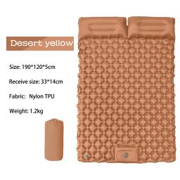 Colchão de ar à prova de umidade com travesseiro, Outdoor Camping Mat, 2 Pessoa Tent Pump, 190x120cm, Novo - Image 4