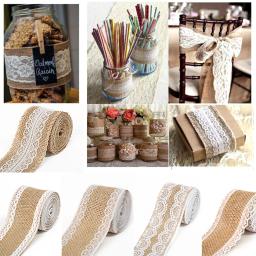 2m/rolo juta serapilheira laço fita artesanato de casamento diy natural juta tecido presente envoltório costura roupas festa natal decoração para casa - Image 1