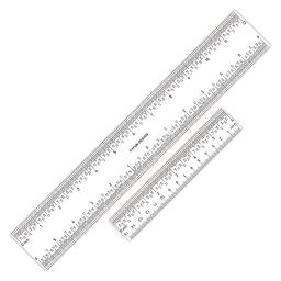 Régua de plástico de centralização zero 12 Polegada régua acrílica transparente ferramentas de escala de medição para não mais contagem marcas de carrapatos ferramentas de artesanato - Image 1