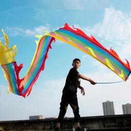 3/5 metros chinês fitness dragão dança conjunto com vara pólo haste acessórios de desempenho escolar prática engraçada ao ar livre - Image 2