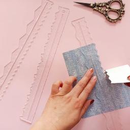 3 pçs régua de rasgo de papel artesanato régua acrílico deckle borda régua ferramenta de corte de papel bordas irregulares ferramentas de medição para scrapbooking - Image 3