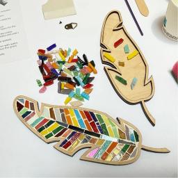 Criativo DIY manchado artesanato mosaico kit, pena brilhante, artes e ofícios para adultos e crianças, artesanato artesanal para amantes - Image 1