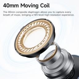 Hoco sem fio bluetooth 5.3 música fone de ouvido microfone alta fidelidade áudio estéreo som 800mah esporte 40mm driver 90 horas endura - Image 4