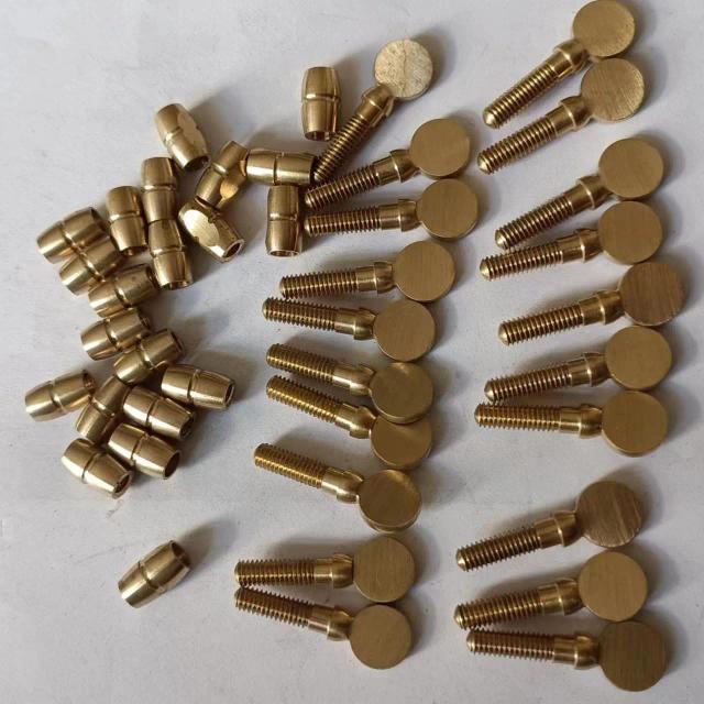 Conjunto de 10 Braçadeiras e Parafusos para Flauta e Clarinete em Latão Semi-Acabado para Niquelação
