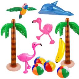 Brinquedos infláveis do flamingo para crianças, flutuador da piscina, decoração do partido do jardim, fontes havaianas do evento - Image 1