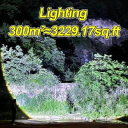 Lanterna LED de alta potência, lâmpada recarregável USB, lanterna de acampamento ao ar livre, lanterna tática, tocha super brilhante, 1500W, 10000000LM - Image 2