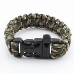 Atacado Survival Pulseira Parachute Cord Emergência Paracord Camping Pulseira Com Whistle Buckle - Image 5