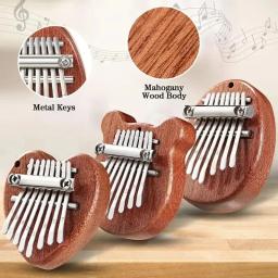 Mini Kalimba De Madeira Dedo Polegar Piano, Presente Pingente Requintado, Bom Acessório Musical, 8 Chaves, Alta Qualidade - Image 2