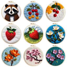 Kit DIY de feltragem de lã para iniciantes, conjunto de feltragem com ferramentas, aro de bordado, presente criativo, decoração - Image 1