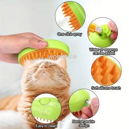Electric Dog Grooming Escova, Escova de vapor, Pet Escova de vapor, Remove emaranhados e cabelos soltos, Massagem, Steamy Cat Supplies, 3 em 1 - Image 5