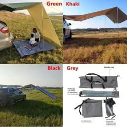 Abrigo de carro portátil sombra acampamento lado telhado do carro tenda anti-uv pára-sol à prova dwaterproof água toldo chuva dossel para suv jeep - Image 2