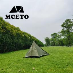 Tenda de mochila ultraleve com 2 portas, Barraca de acampamento Ripstop, Tenda de caminhada leve, Cor verde do exército - Image 5