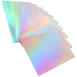 Cardstock Papel Metálico Arco-íris Papelão, Artesanato Holográfico para Criança Grossa, 10 Folhas - Image 4