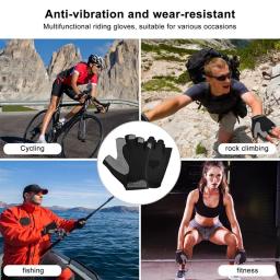 Luvas de ciclismo antiderrapantes sem dedos para homens e mulheres, MTB, bicicleta, bicicleta, motociclismo, fitness, esportes, treinamento, academia, verão - Image 6