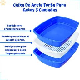 Caixa de lixo para gatos com absorventes, tapete confortável para patas limpas e banheiros higiênicos, odor, gato protegendo inclui mão - Image 4