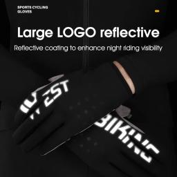 WEST BIKING-Luvas de ciclismo com dedos completos para homens e mulheres, antiderrapantes, respiráveis, esportes, MTB, bicicleta, academia, fitness, inverno - Image 3