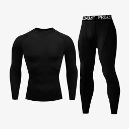 Ternos esportivos de compressão masculinos, conjuntos de corrida, secagem rápida, treinamento apertado, ginásio Fitness, traje de treino Rashguard, conjunto de roupas esportivas masculinas, novo, 2 peças - Image 4