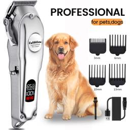 Profissional Dog Hair Clipper Todo o Metal Recarregável Pet Trimmer Cat Shaver Cutting Machine Puppy Grooming Haircut Low Noice - Image 1