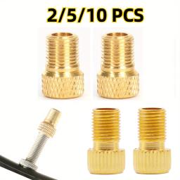 Adaptador de válvula f/v para a/v, conversor de valor de bicicleta, presta para schrader, pneu de bicicleta dourado, adaptador de válvula francesa, acessórios de bicicleta - Image 1
