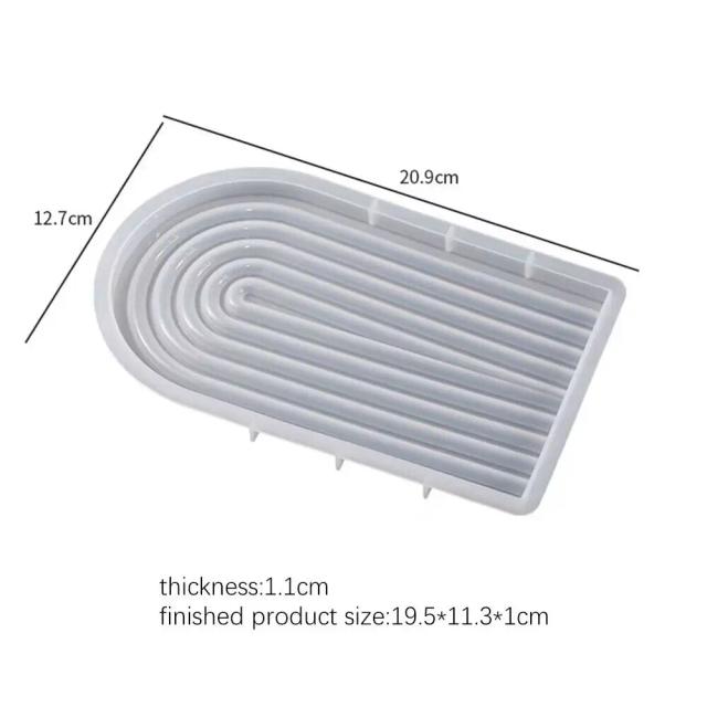 Bandeja de Gesso em Forma de Arco: Molde DIY de Silicone para Coasters e Decoração de Joias