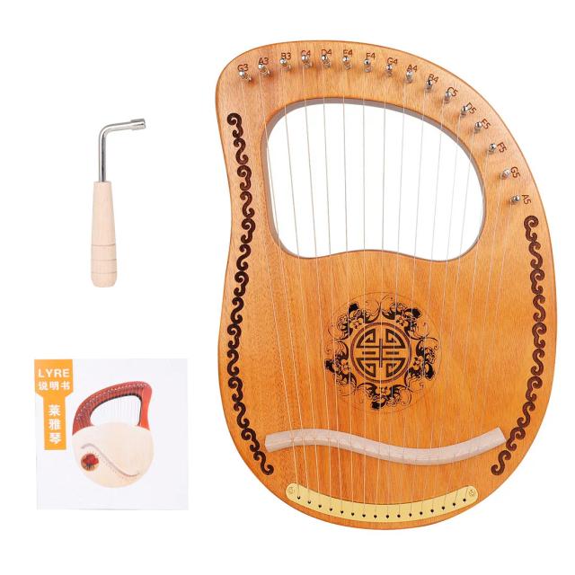 Mogno Lira Harpa de 16 Cordas com Ferramenta de Afinação para Iniciantes, Ideal para Crianças e Adultos