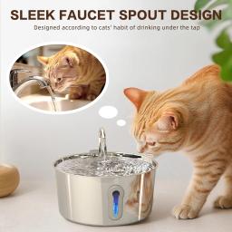 Fonte de água de aço inoxidável para vários animais, distribuidor automático para cães e gatos, 135oz, 4L - Image 2