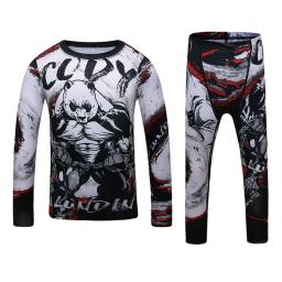 Cody Lundin treinamento Rash Guard para crianças, calças justas de compressão de camada de base, Jiu Jitsu Rash Guard Set No Gi BJJ Fitness Boxing Sportwear - Image 6