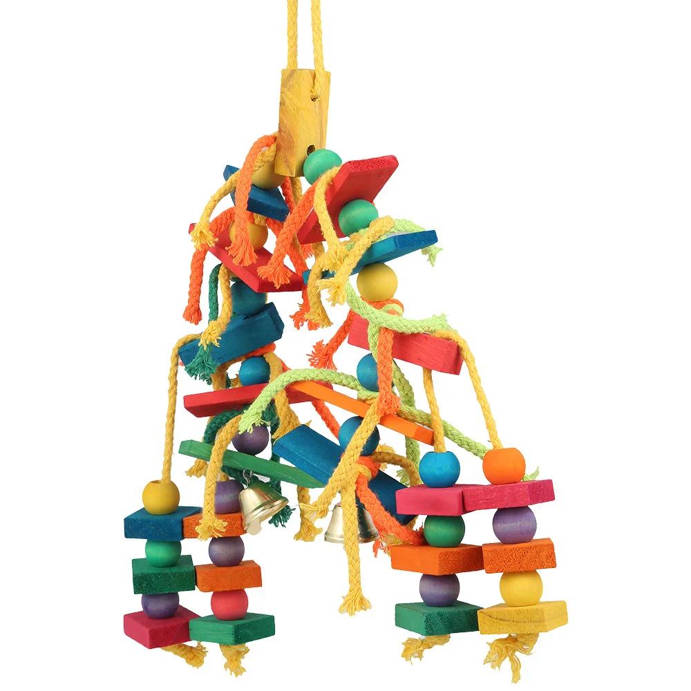 Brinquedos De Papagaio De Madeira, Love Bird Cage, Treinamento engraçado, Corda de algodão, Resistente à mordida, Pet Rasgando Produto - Image 1
