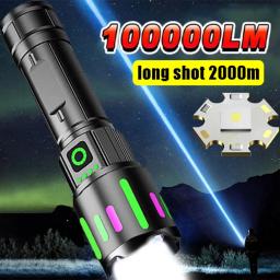 Lanternas de LED recarregáveis de alta potência, super brilhante, lanterna poderosa, tocha de acampamento portátil, uso ao ar livre e de emergência - Image 1