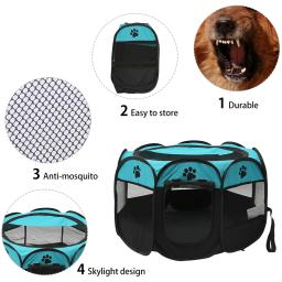 Dobrável Octogonal Pet Tent, Dog House, Camping Acessórios, Cerca ao ar livre, Cães Grandes, Cat Playpen, Puppy Kennel - Image 2
