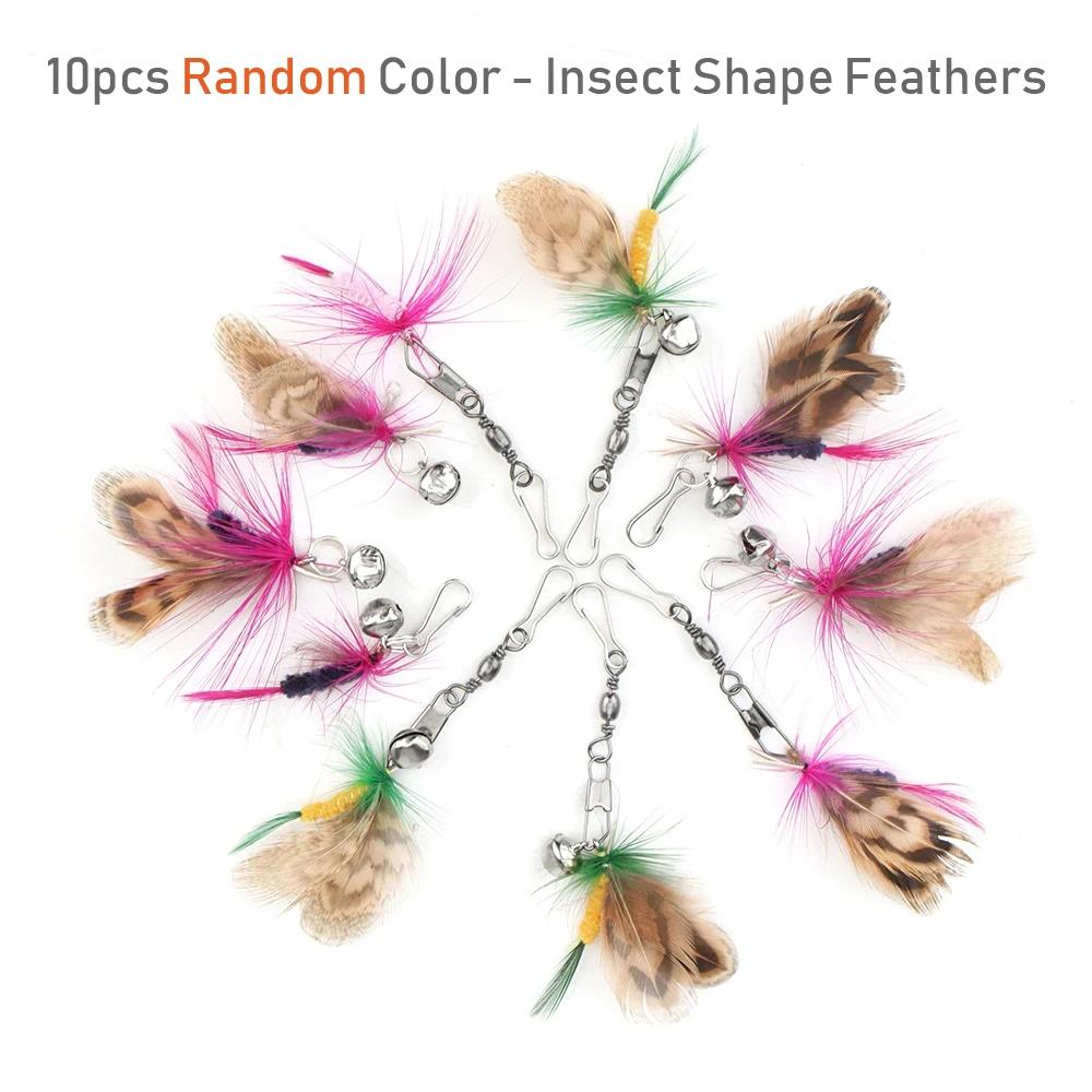 Brinquedo pena curta para gato, 10pcs, vara de substituição, acessórios diy - Image 1