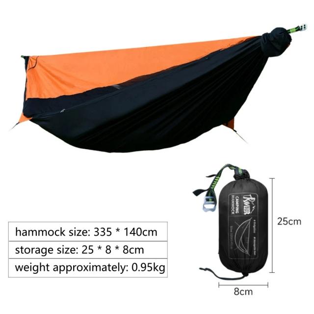 Rede de Acampamento Portátil com Mosquiteiro e Dossel Impermeável 335x140cm 200kg