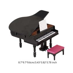 Mini piano de cauda para sala e Dollhouse, instrumento musical, 1:12 - Image 6