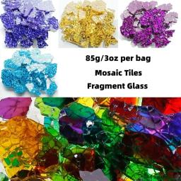 Mosaico Fragmentos Telhas De Vidro, Espelho Translúcido, Peças De Vidro Quebrado, Artesanato DIY, Mosaico Fazendo Materiais, 85g, 3oz por Saco - Image 1