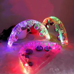 Piscando LED Pandeiro Toy, Clear Light Up Sensory Toy, Instrumento musical, Agitando brinquedo para festivais, Instrumento de aniversário Orff - Image 6