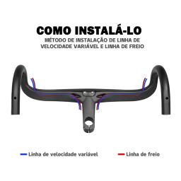 Toseek guiador de bicicleta t800 guiador de carbono integrado estrada 28.6mm guiador de estrada integrado peças da bicicleta - Image 3