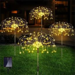 Fogos de artifício solar luzes ao ar livre à prova dwaterproof água natal gramado caminho luzes ao ar livre quintal decoração casamento sparklers luzes de fadas solar - Image 4