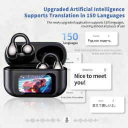 Fones de Ouvido UYUXIO com Tradução de Idiomas em Tempo Real para 150 Idiomas, Tradutor OWS com Tela Touch LCD - Image 2