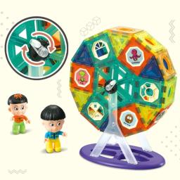 Brinquedo de corrida de mármore mágico bloco magnético das crianças luz deslizante bola bloco de construção magnético trilha emenda educação precoce brinquedos - Image 5