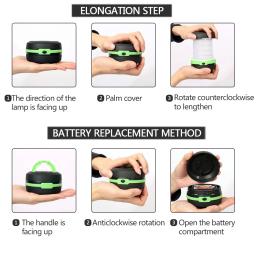Telescópico e dobrável LED Camping Light, Tent Light portátil, Night Light, Lanterna de emergência, usar bateria AA, Novo - Image 2