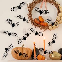 Criativo 3D Bat Adesivos De Parede, Halloween Decorativo, Feliz Festa Suprimentos, Decoração De Parede De Fundo - Image 3