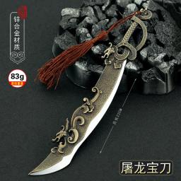 22cm Dragon Slaying Blade Sabre Machete Antigo Chinês Metal Arma Modelo Jogo Anime Periféricos 1/6 Boneca Acessórios Equipamentos Dropshipping Atacado Hot Sale Presentes Novo Presente de Chegada Frete Grátis Ornamento - Image 1