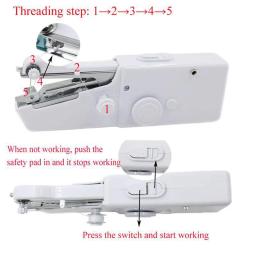 Conjunto de máquinas de costura portátil portátil Mini máquina de costura Ferramenta elétrica Stich para roupas de tecido, 26pcs - Image 3