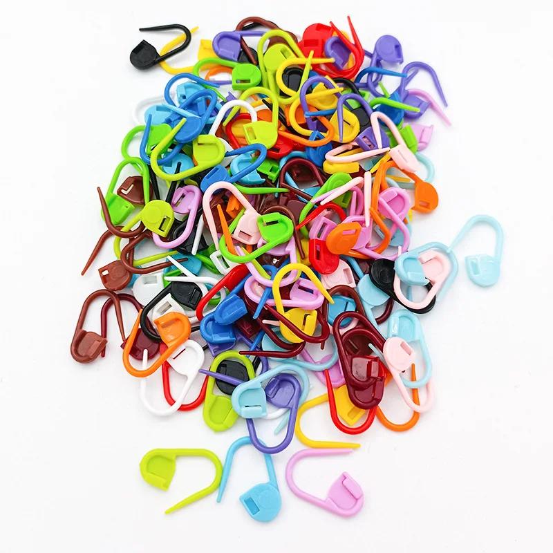 50/100 pces de plástico colorido pinos de segurança tricô marcadores ponto crochê clipes para diy tricô costura artesanato vestuário acessórios - Image 1