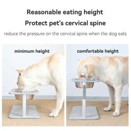 Cão grande alimentadores elevados grande altura animal de estimação comida ajustável bacia de água cães comer bebendo tigelas duplas com suporte - Image 4