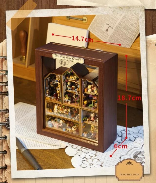 Mini Casa de Boneca em Madeira Artesanal - Kit de Montagem DIY 3D Puzzle para Presentear em Aniversário